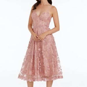Dress The Population Blush Lace Midi Dress
